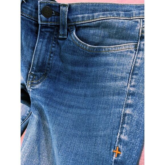 Imogene + Willie Low Rise Jeans Slim Blue Bottom Medium White Wash Open Hem 25 - Picture 8 of 11